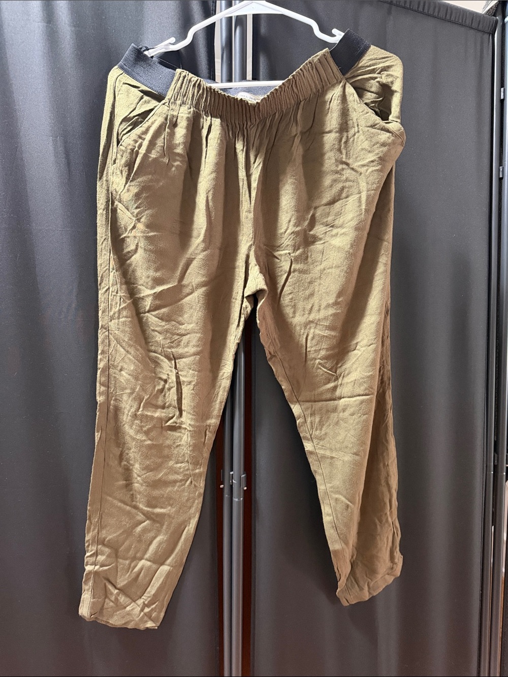 RACHEL Rachel Roy Olive Green Elastic Waist Chinos